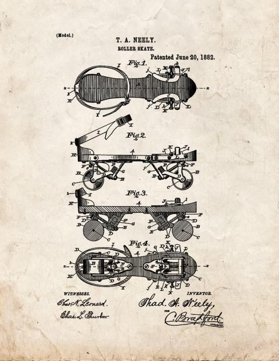 Roller Skate Patent Print