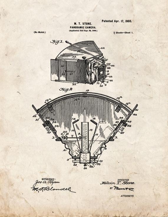 Panoramic Camera Patent Print