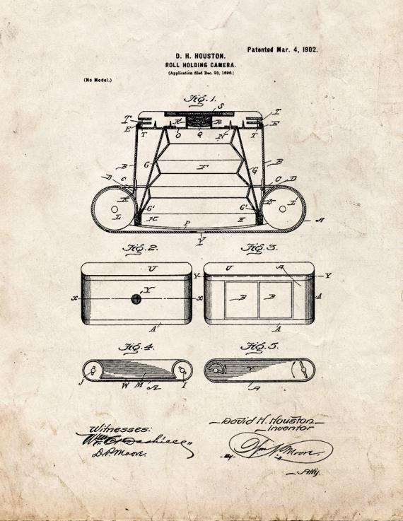 Roll-holding Camera Patent Print
