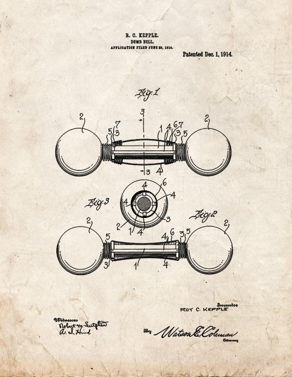 Dumbbell Patent Print