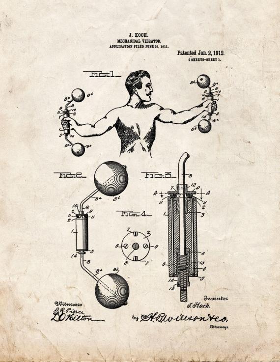 Mechanical Vibrator Patent Print