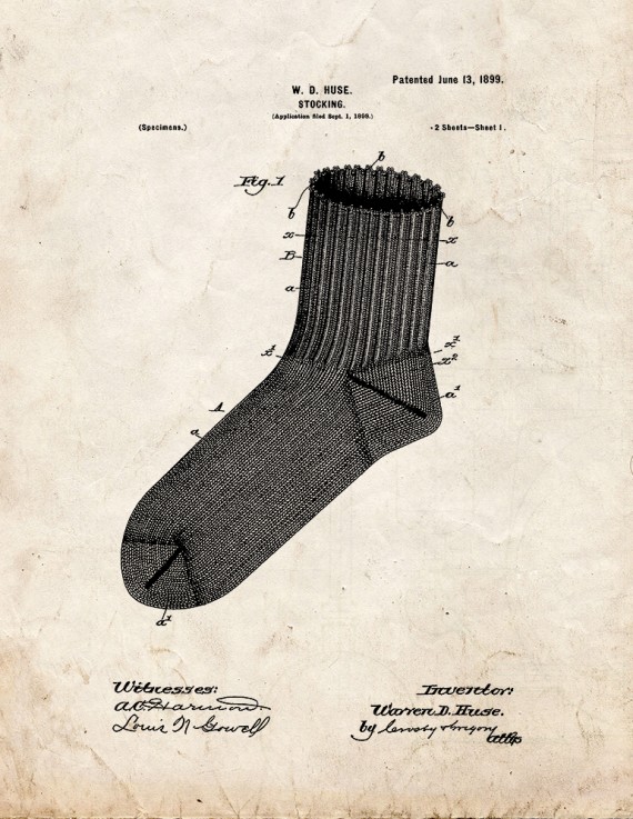 Stocking Patent Print