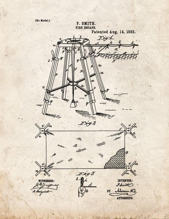 Fire Escape Patent Print