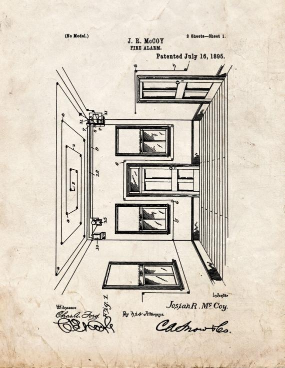 Fire Alarm Patent Print