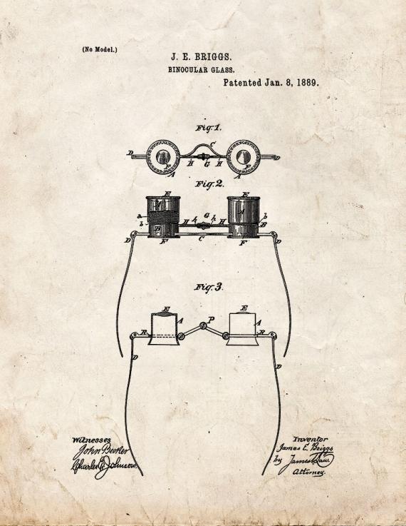 Binoculars Patent Print