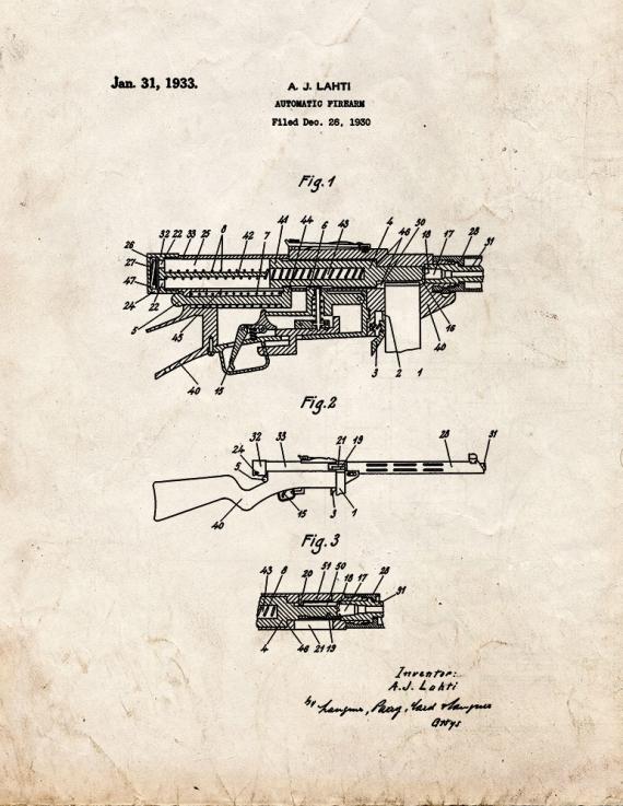 Automatic Firearm Patent Print