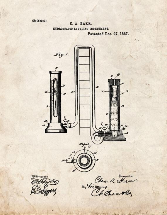 Hydro Static Leveling Instrument Patent Print