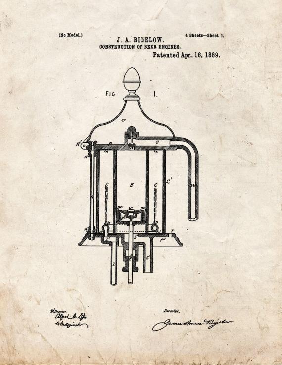Construction Of Beer Engines Patent Print