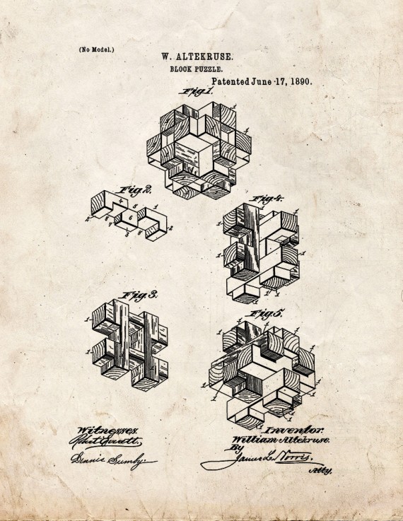 Block Puzzle Patent Print