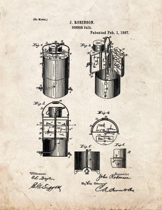 Dinner Pail Patent Print