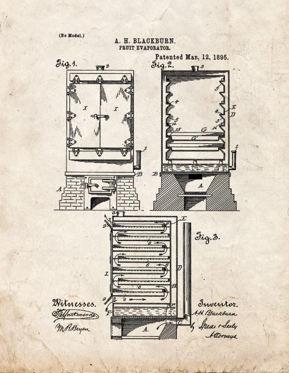 Fruit Evaporator Patent Print