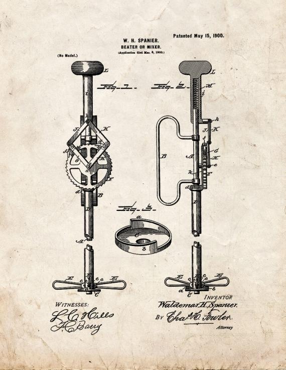 Beater Patent Print