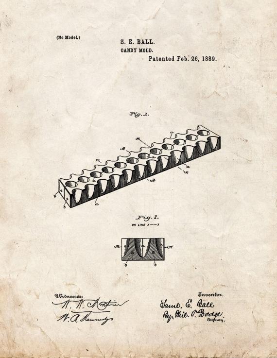 Candy Mold Patent Print