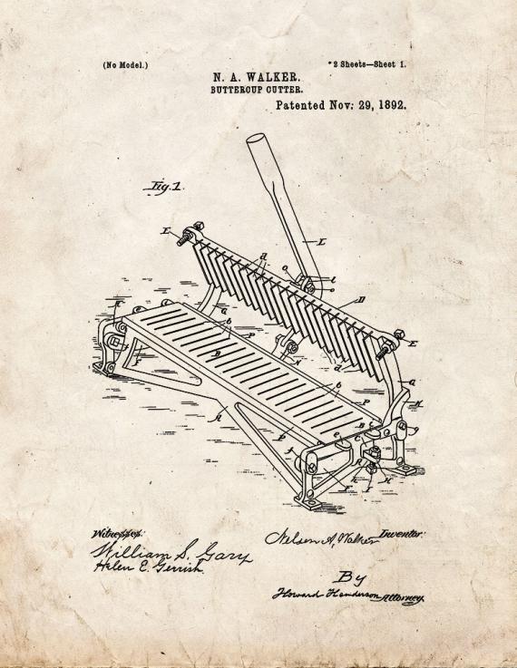 Buttercup Cutter Patent Print