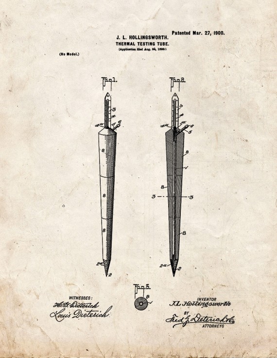 Thermal Testing-tube Patent Print