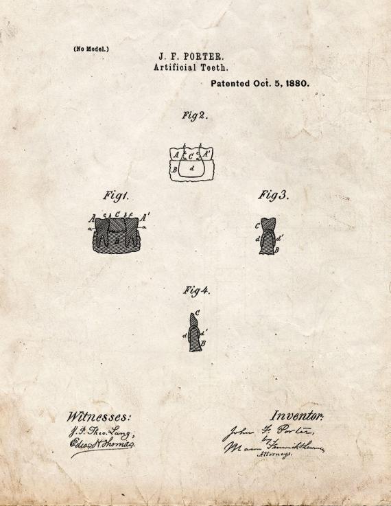 Artificial Teeth Patent Print