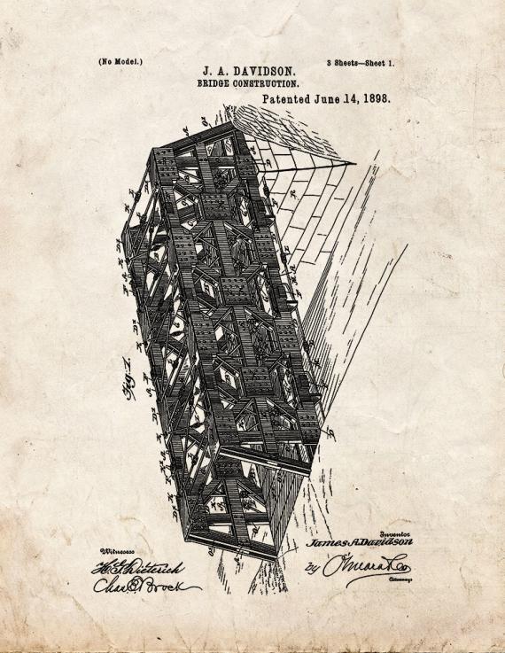 Bridge Construction Patent Print