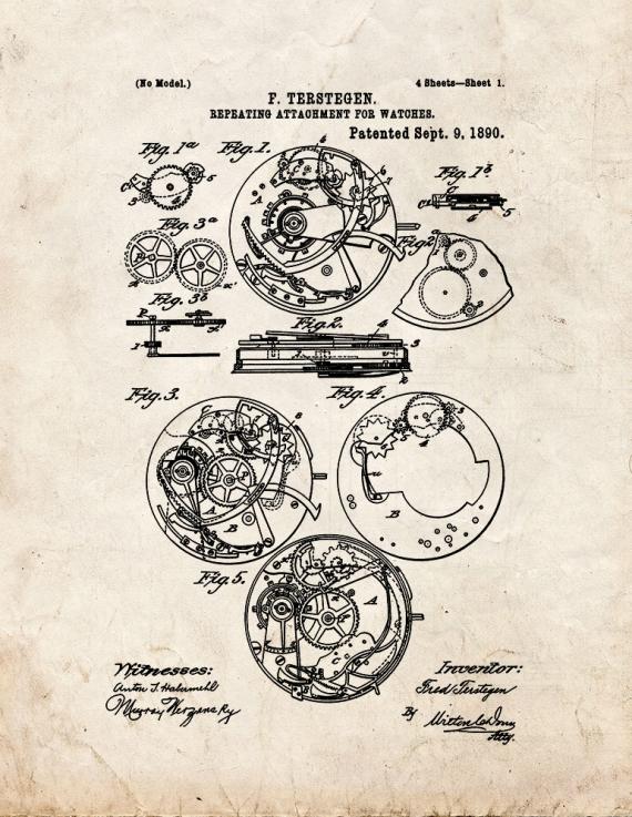 Repeating Attachment For Watches Patent Print