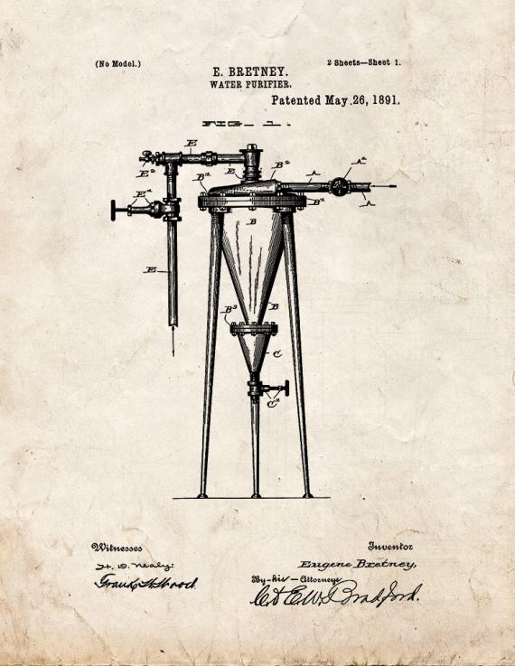 Water Purifier Patent Print