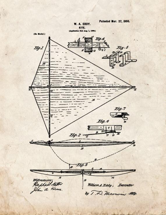 Kite Patent Print