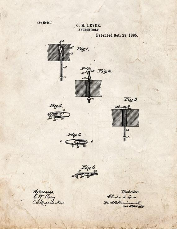 Anchor Bolt Patent Print
