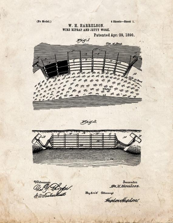 Wire Riprap And Jetty Work Patent Print