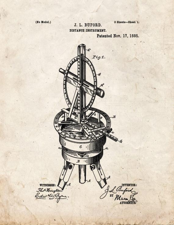 Distance Instrument Patent Print