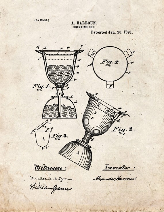Drinking Cup Patent Print