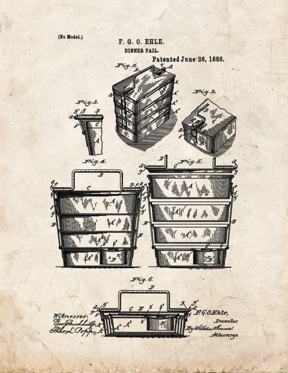 Dinner Pail Patent Print