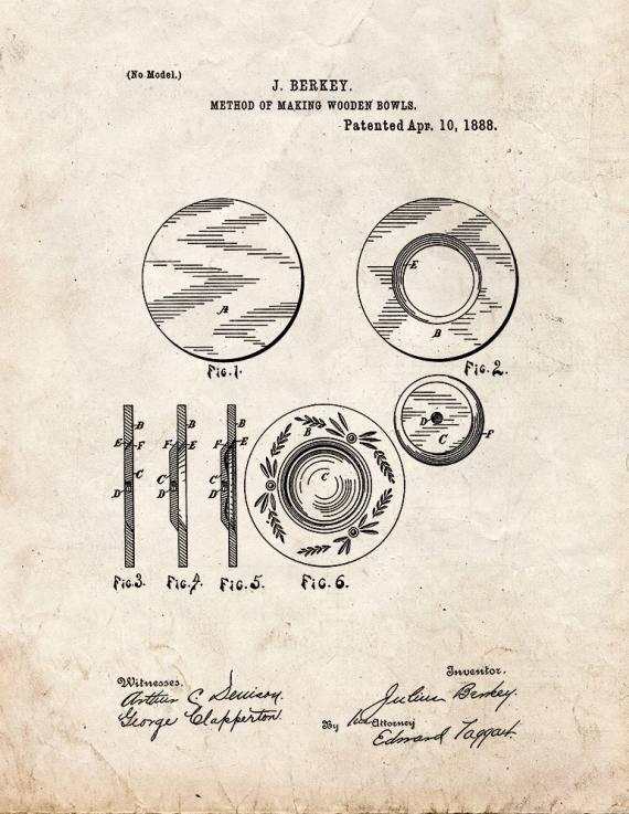 Method Of Making Wooden Bowls Patent Print