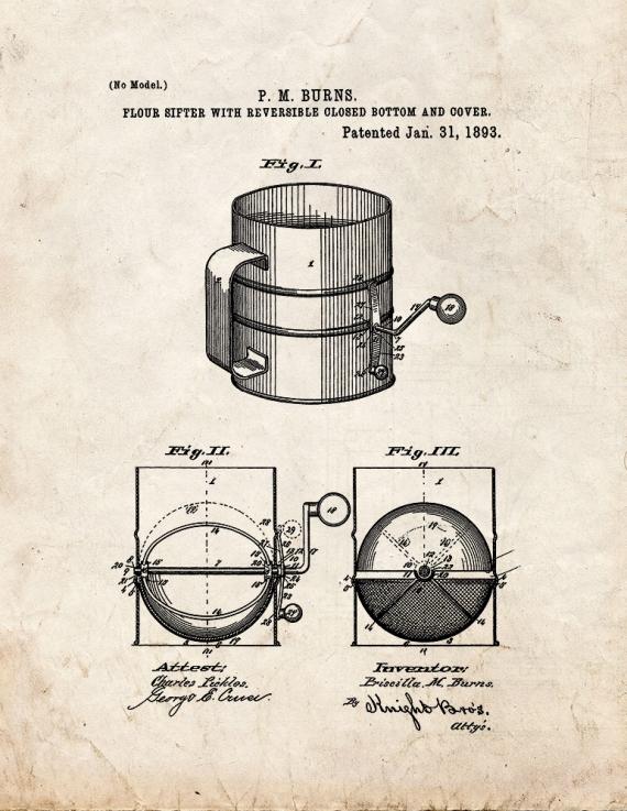 Flour Sifter Patent Print