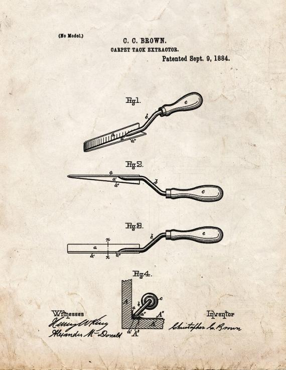 Carpet Tack Extractor Patent Print