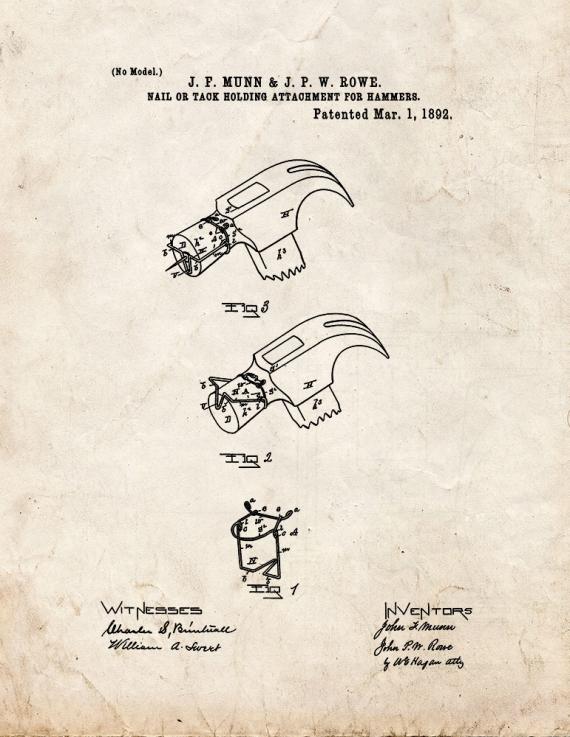 Hammer Head Patent Print