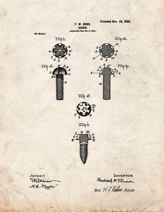 Screw Patent Print