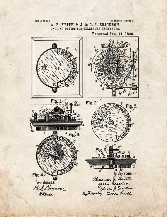 Calling Device for Telephone-exchanges Patent Print