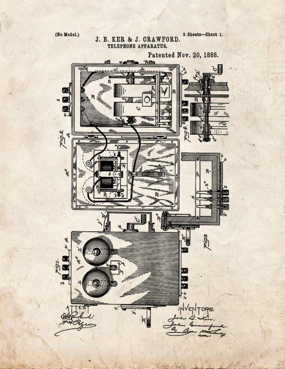 Telephone Apparatus Patent Print