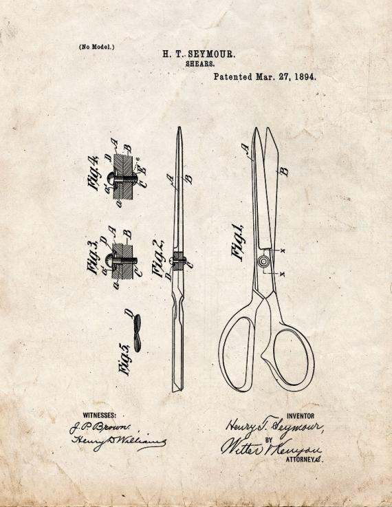 Shears Patent Print