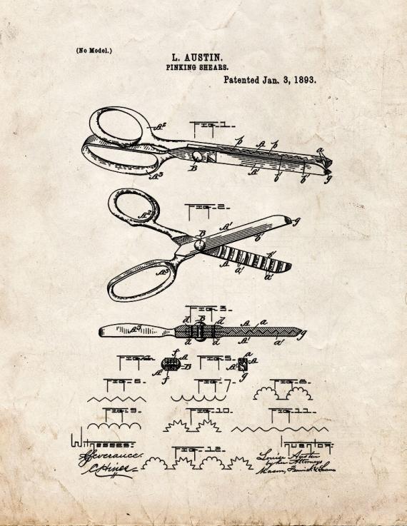 Pinking Shears Patent Print