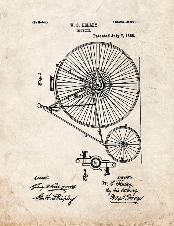 Bicycle Patent Print