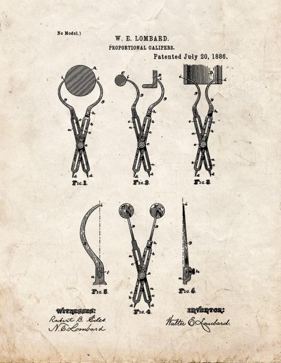 Proportional Caliper Patent Print