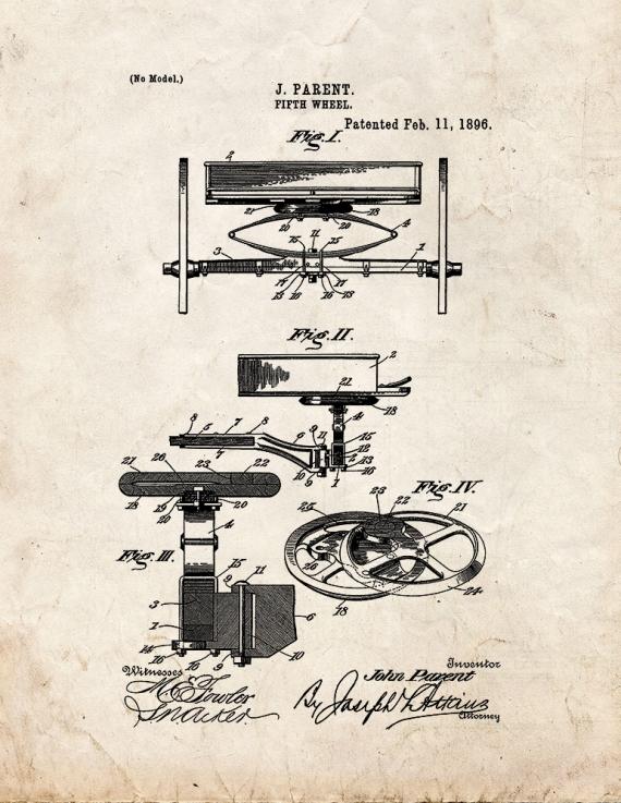 Fifth Wheel Patent Print
