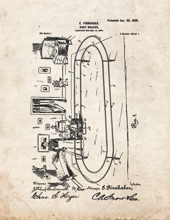 Baby Walker Patent Print