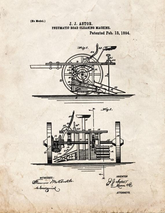 Street Sweeper Patent Print