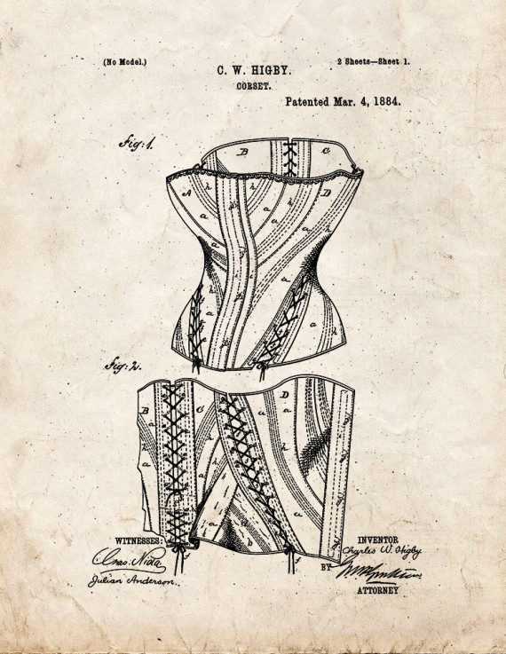 Corset Patent Print