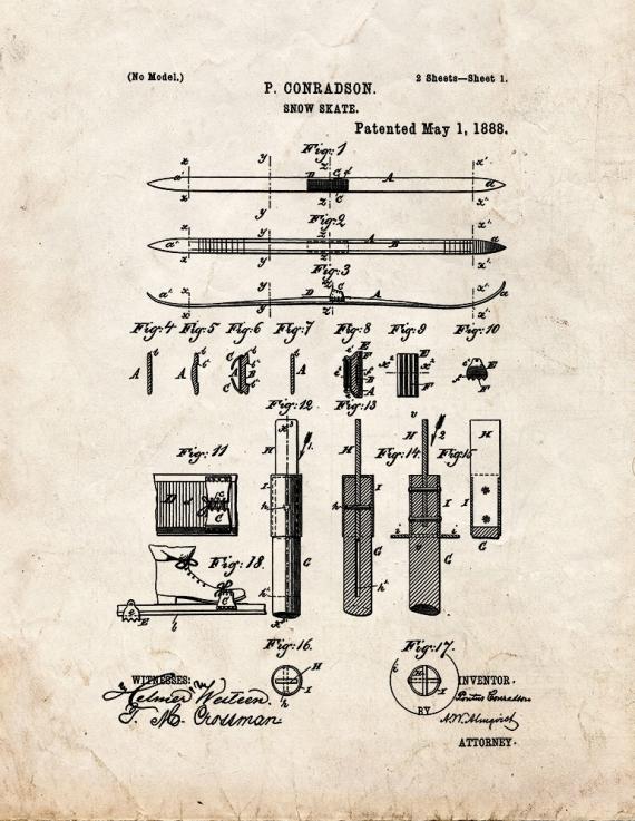 Ski Patent Print