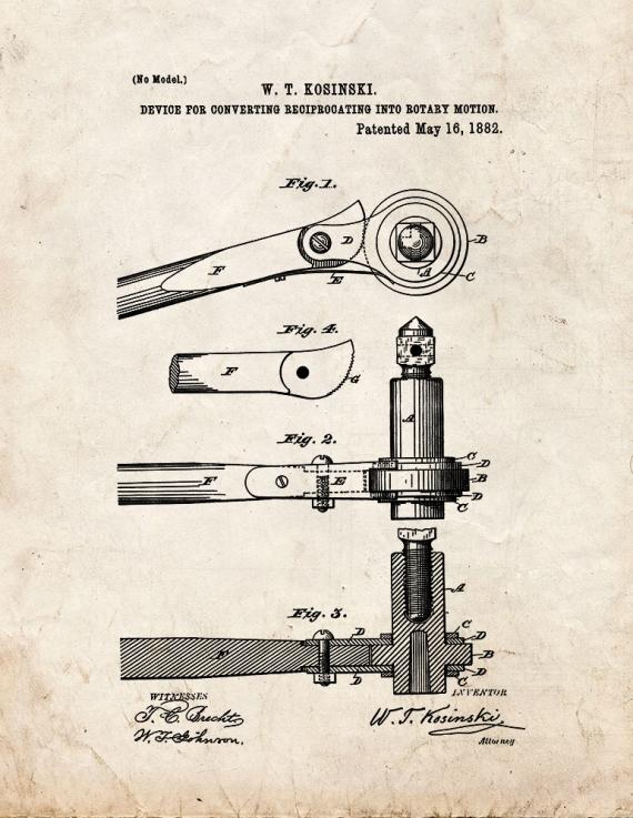 Ratchet Patent Print