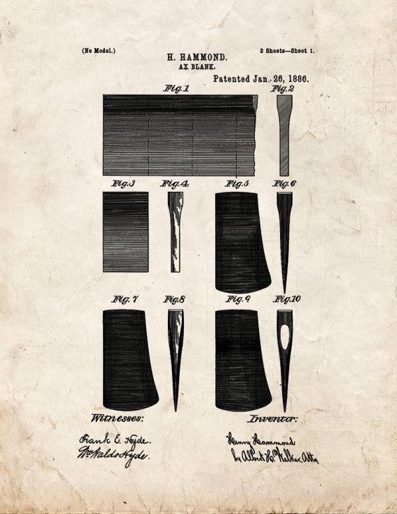 Ax Blank Patent Print