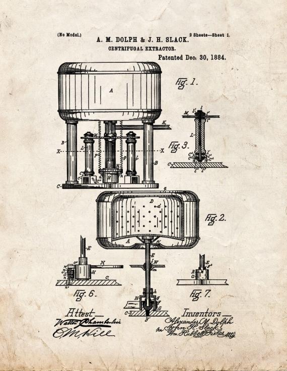 Centrifugal Extractor Patent Print