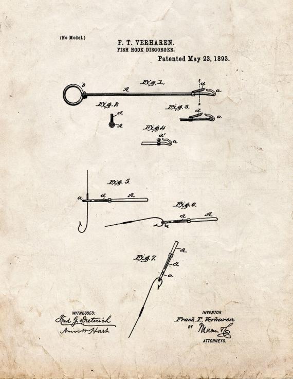 Fish Hook Disgorger Patent Print