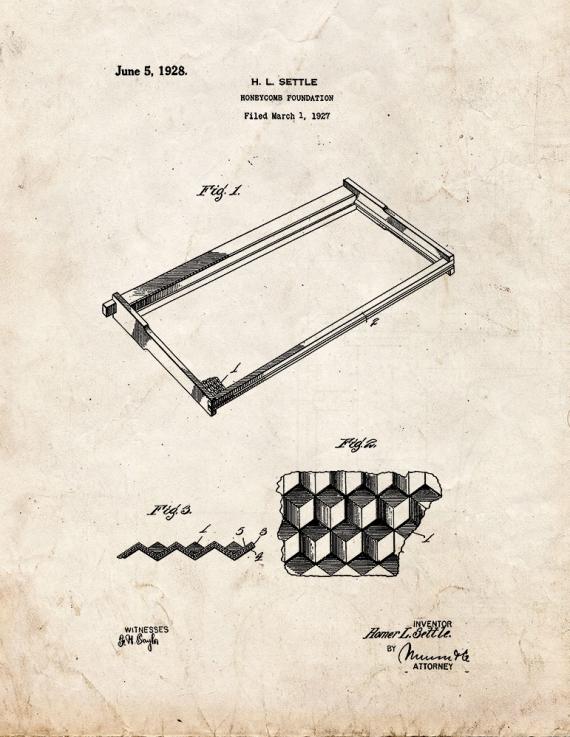 Honeycomb Foundation Patent Print